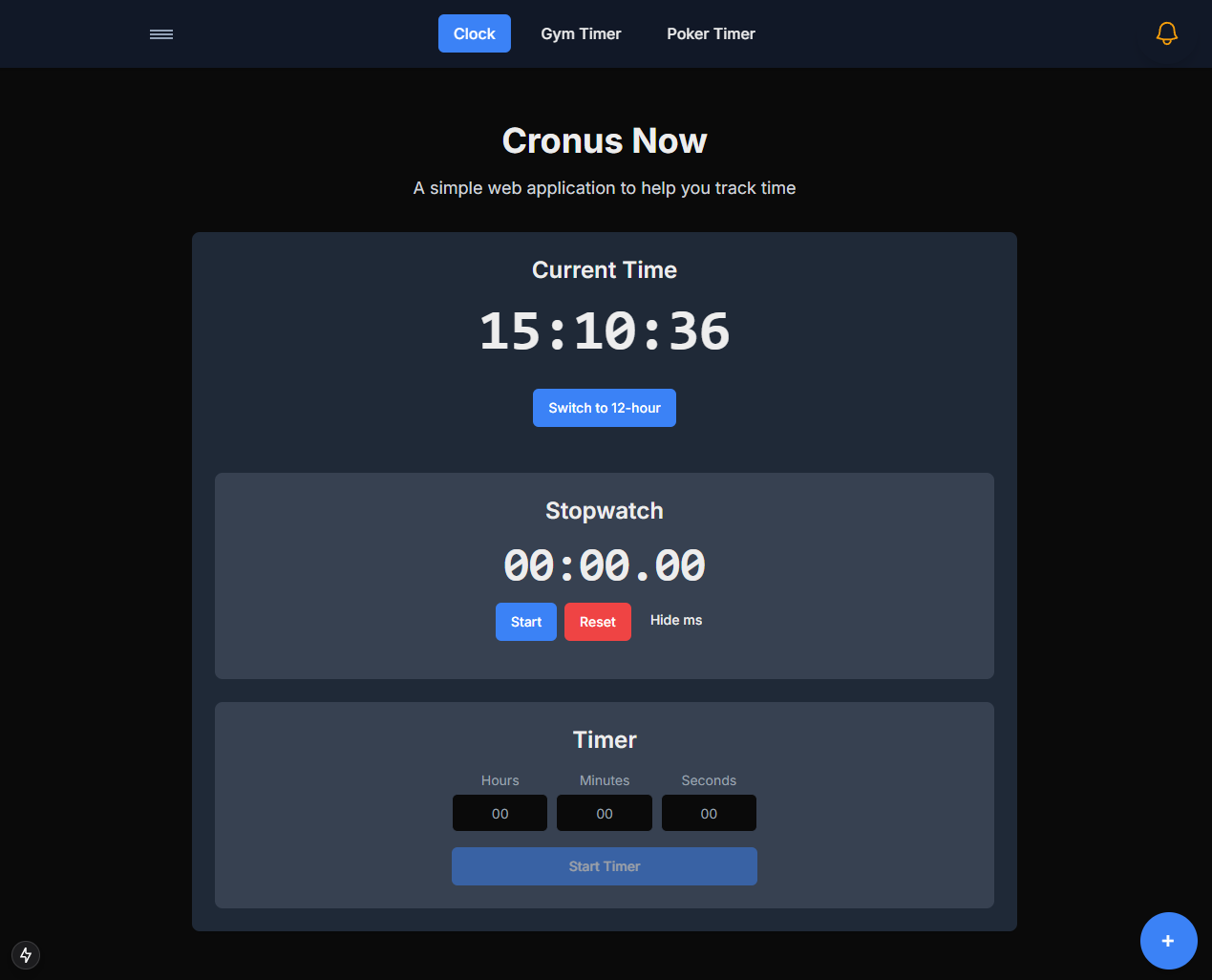 Screenshot of the Clock Timer interface
